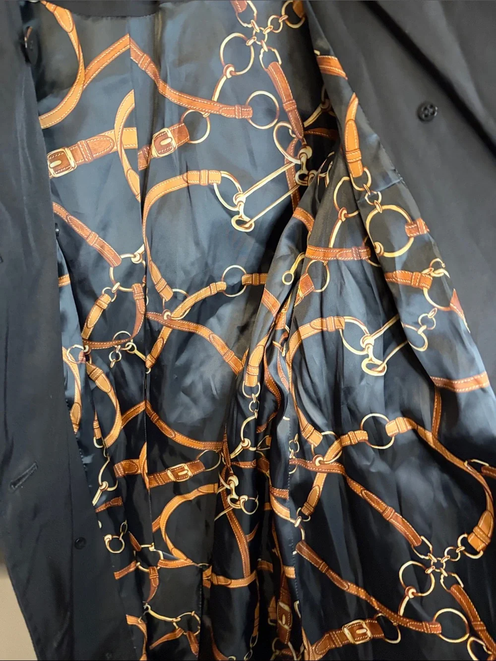 Lauren Ralph Lauren Black Double-Breasted Trench with Belt Size XL NWT
